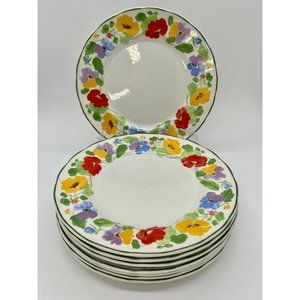 Vintage Set of 4 10.5” Dinner Plates “Party Time Charlotte"  made in England